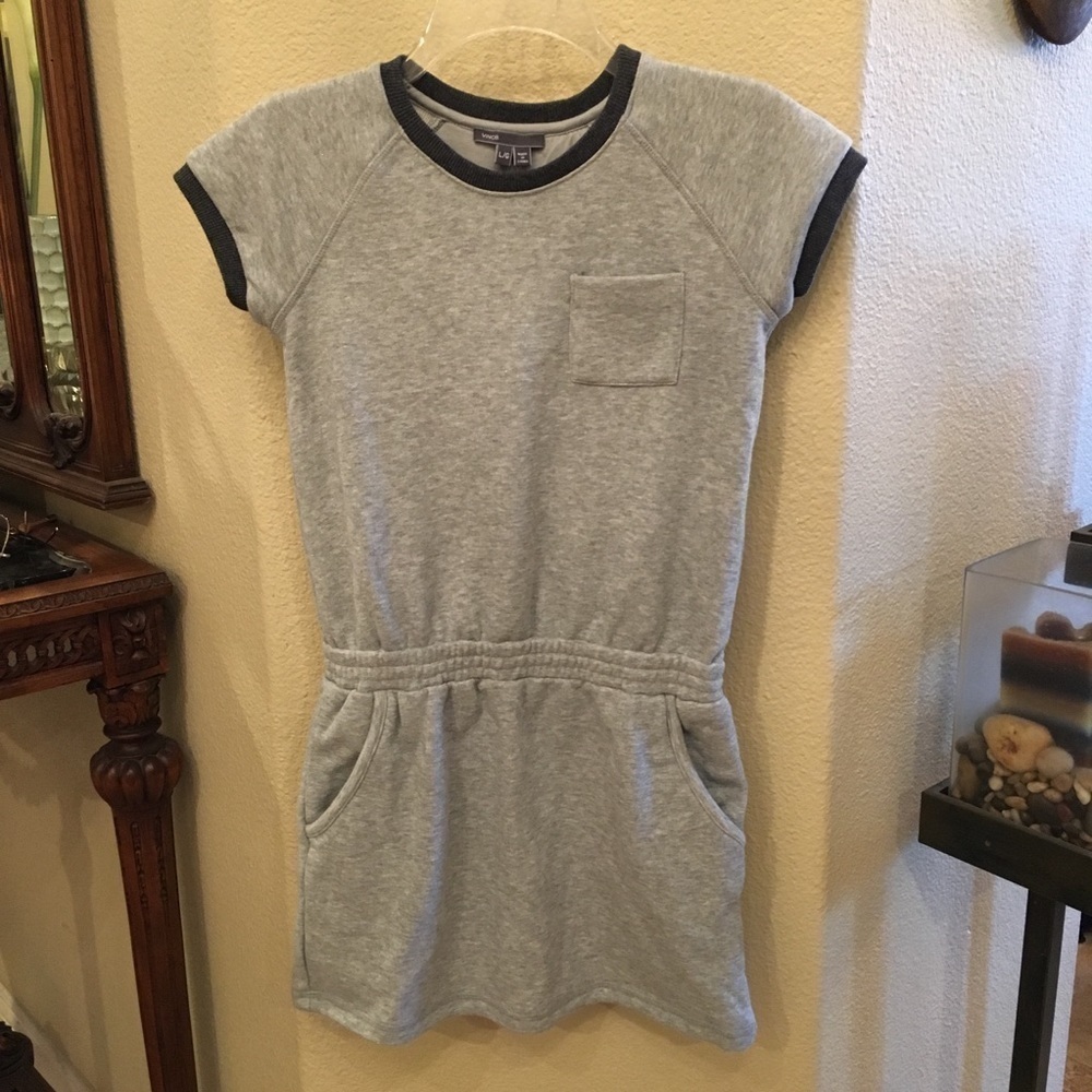 NWT~VINCE Girls Gray Mini Dress Size Large